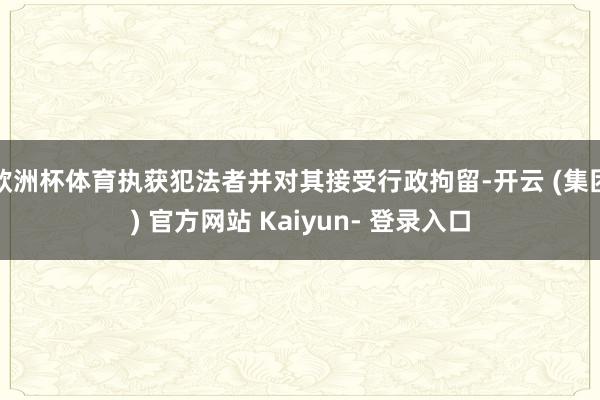 欧洲杯体育执获犯法者并对其接受行政拘留-开云 (集团) 官方网站 Kaiyun- 登录入口