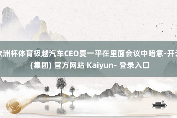 欧洲杯体育极越汽车CEO夏一平在里面会议中暗意-开云 (集团) 官方网站 Kaiyun- 登录入口