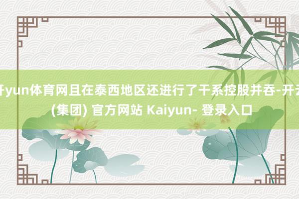 开yun体育网且在泰西地区还进行了干系控股并吞-开云 (集团) 官方网站 Kaiyun- 登录入口