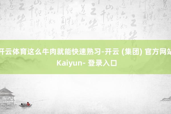 开云体育这么牛肉就能快速熟习-开云 (集团) 官方网站 Kaiyun- 登录入口