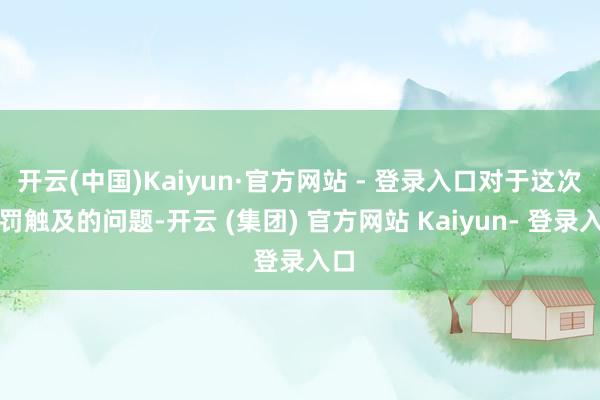 开云(中国)Kaiyun·官方网站 - 登录入口对于这次处罚触及的问题-开云 (集团) 官方网站 Kaiyun- 登录入口