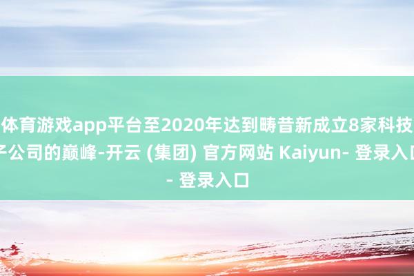 体育游戏app平台至2020年达到畴昔新成立8家科技子公司的巅峰-开云 (集团) 官方网站 Kaiyun- 登录入口