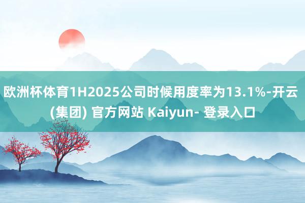 欧洲杯体育1H2025公司时候用度率为13.1%-开云 (集团) 官方网站 Kaiyun- 登录入口